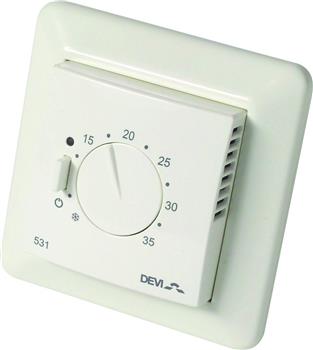 Danfoss DEVIreg 532 termostat med gulv- og rumføler - Hvid, +30°C - 5703466209066